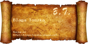 Blaga Toszka névjegykártya